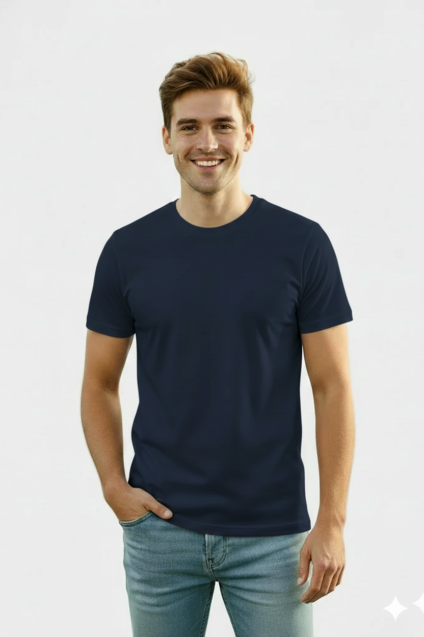 Navy Blue Classic Crew T-Shirt - VGCB01