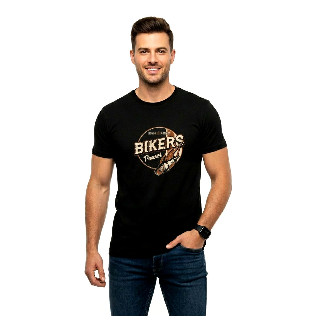 Bikers Power “Honor & Respect” Vintage Graphic Black T-Shirt