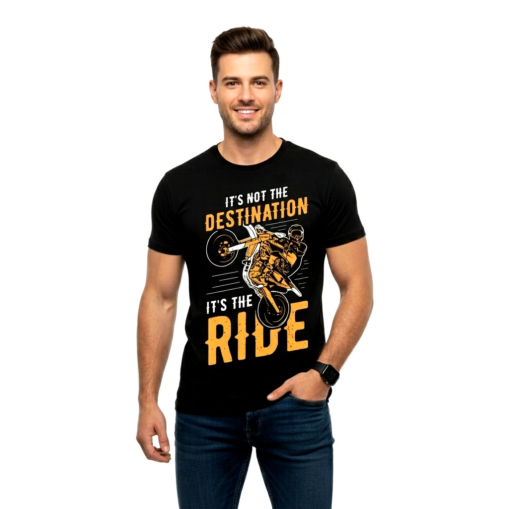“It’s Not The Destination, It’s The Ride” Biker Motorcycle Graphic T-Shirt for Men