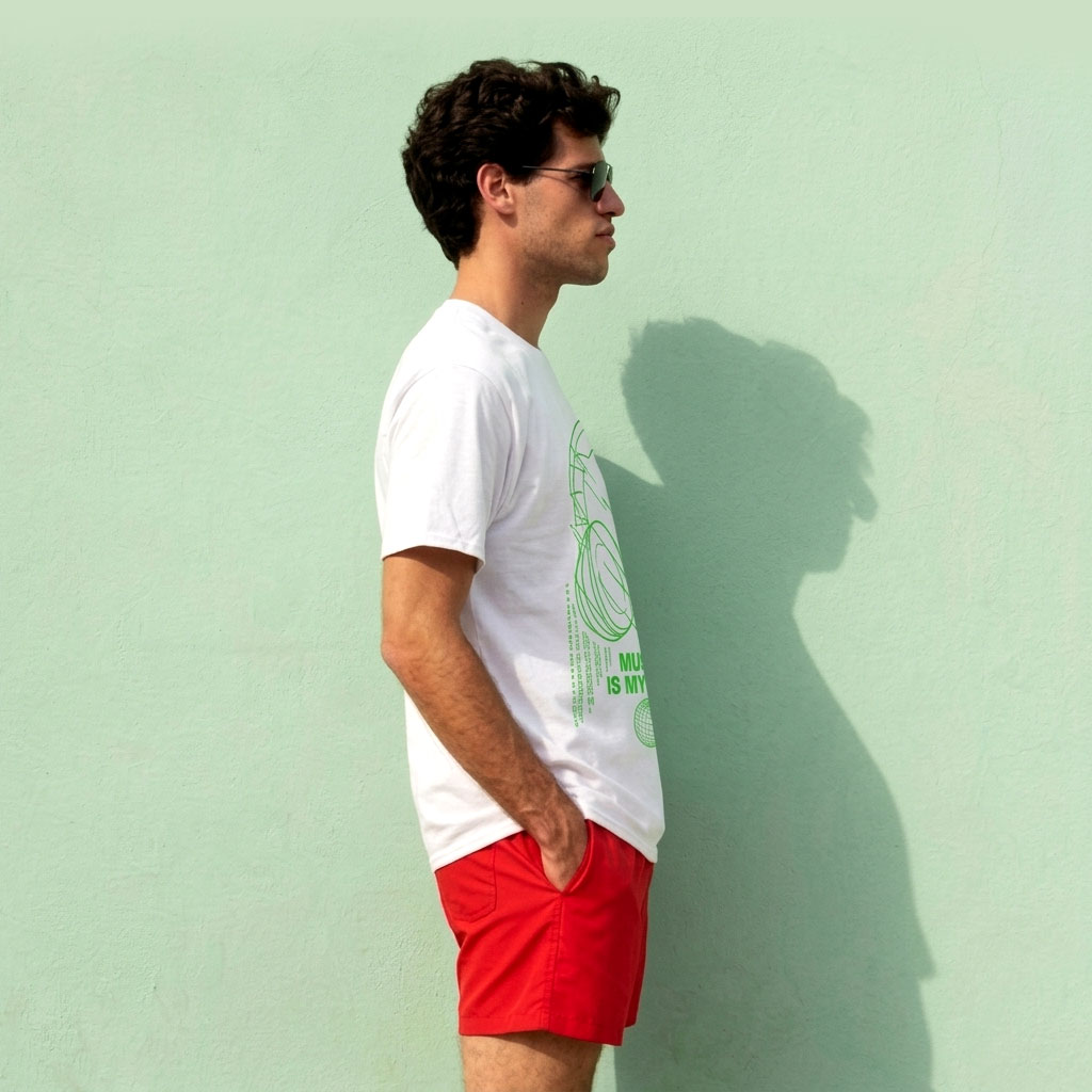 Oversized “Music Is My Life” Graphic T-Shirt – White Relaxed Fit Streetwear Tee