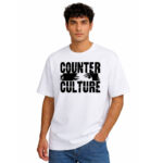Counter Culture Graphic Bold Typography Streetwear White T-Shirt for Men