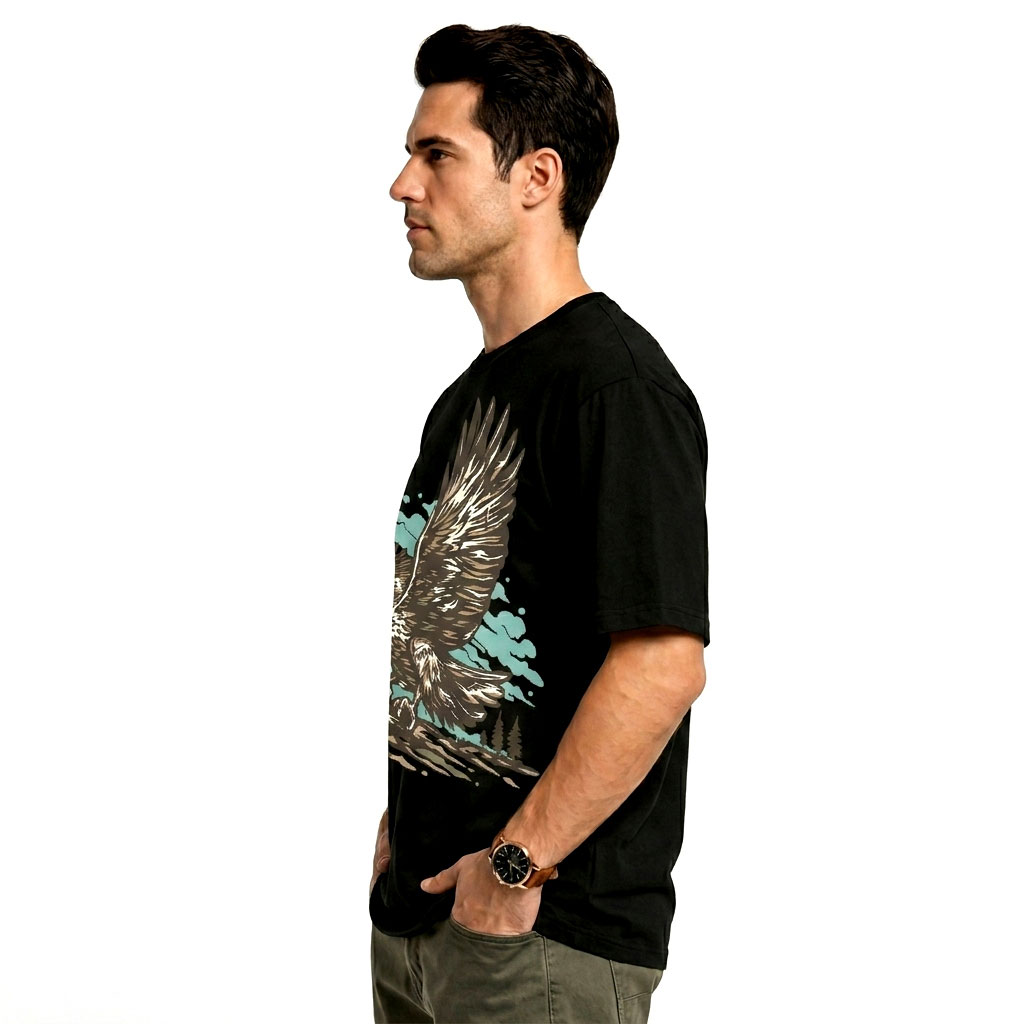 Sky Hunter Eagle Oversized Graphic T-Shirt for Men