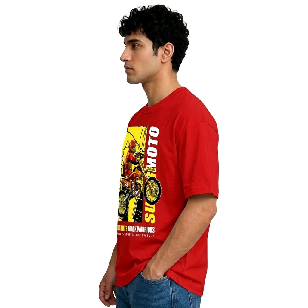 Ultimate Track Warriors Moto Graphic T-Shirt – Red