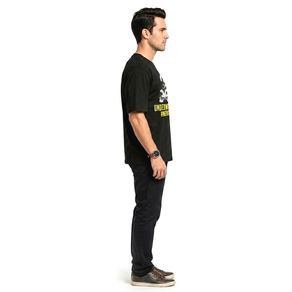 “Underworld Awakening” Skull Graphic Oversized T-Shirt – Black Streetwear Tee