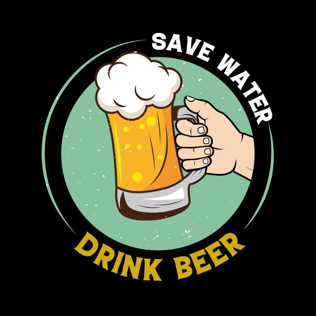 Save Water Drink Beer Printed Black T-Shirt for Men - Image 2